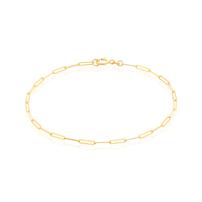 9ct Yellow Gold 19cm Paperclip Bracelet