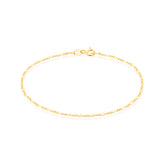 9ct Yellow Gold 19cm 1:3 Figaro 40 Gauge Diacut Bracelet