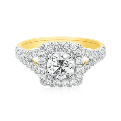 Celebration 18ct Yellow Gold Round Cut 1.5 Carat tw of Certified Lab Grown Diamonds Ring