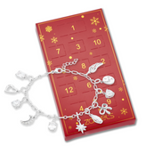 Zamel's Sterling Silver 12 Days Charm Bracelet Christmas Advent Calendar