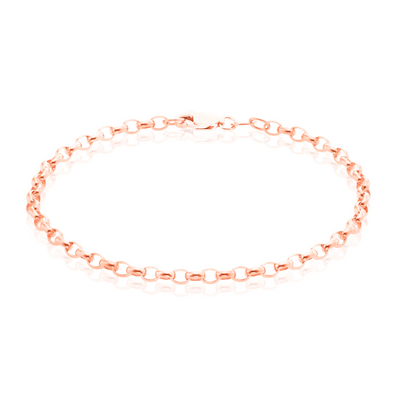 9ct Rose Gold 19cm Oval Belcher Bracelet