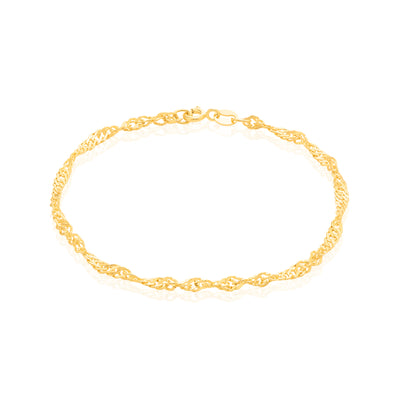 9ct Yellow Gold 19cm Singapore 50 Gauge Bracelet