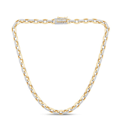 Celebration 10ct Yellow Gold Round Cut 14.5 Carat tw Lab Grown Diamonds Necklace