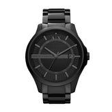 Armani Exchange Three-Hand Date Black Stainless Steel Watch AX2104