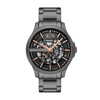 Armani Exchange Automatic Gunmetal Stainless Steel Watch AX2458