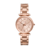 Fossil Carlie Three-Hand Rose Gold-Tone Stainless Steel Watch ES4301