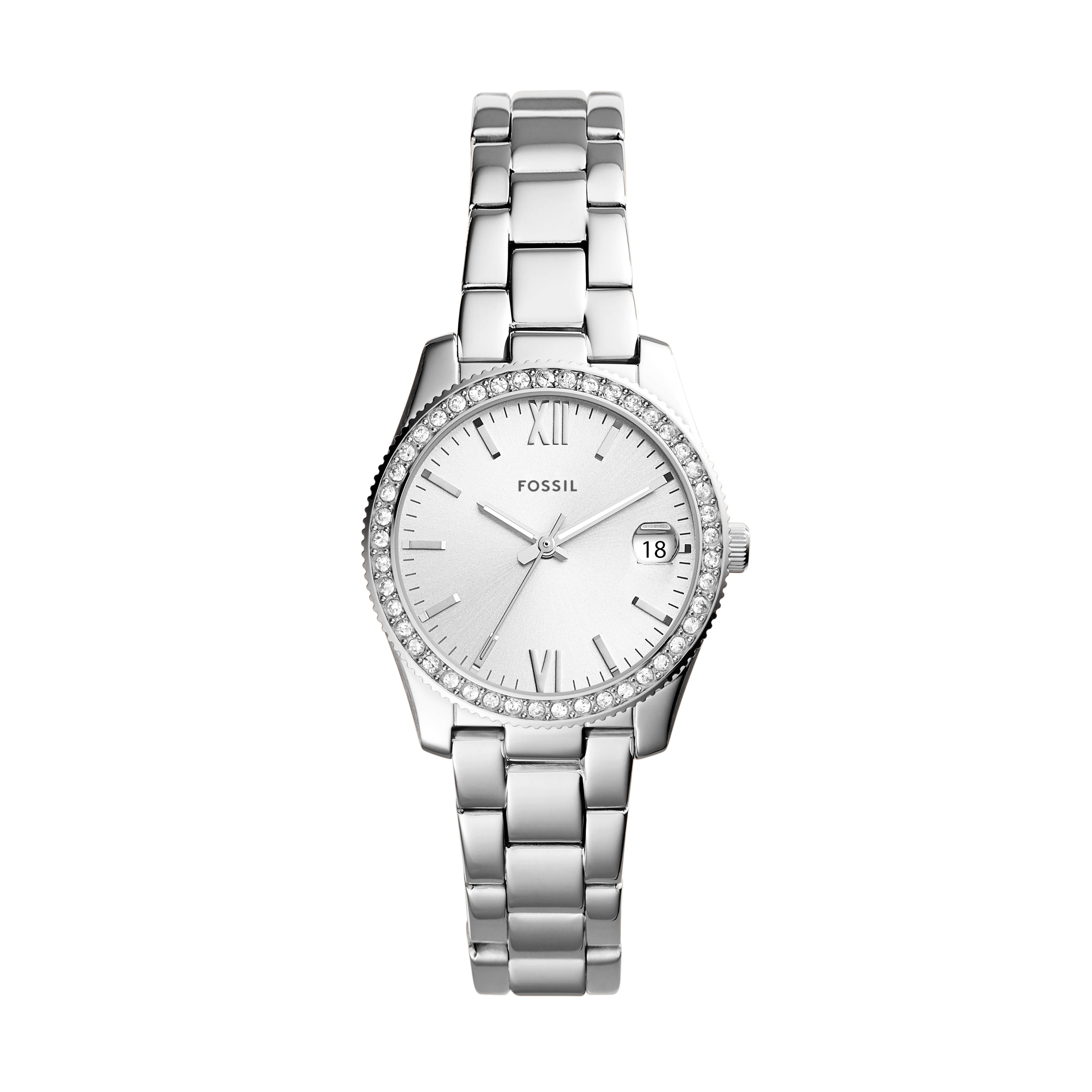 Fossil Scarlette Mini Three-Hand Date Stainless Steel Watch ES4317