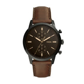 Fossil Townsman 44mm Chronograph Brown Leather Watch FS5437