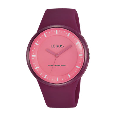 Lorus Maroon Silicone Strap Watch RRX37FX-9