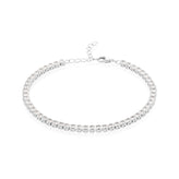 Sterling Silver Princess Cut 2.5mm White Cubic Zirconia Tennis Bracelet