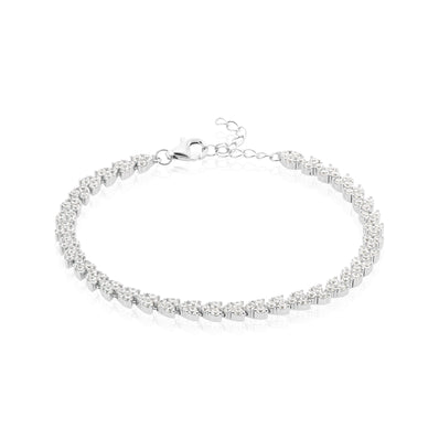 Sterling Silver White Cubic Zirconia Tennis Bracelet