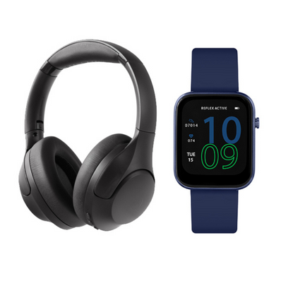 Reflex Active Denim Blue Smart Watch Series 12 RA12-2153 With Headphones