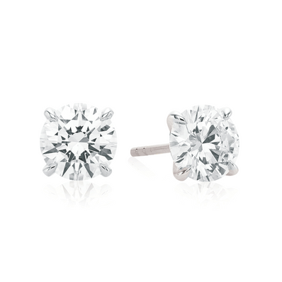 Celebration 9ct White Gold Round Cut 2 Carat tw of Certified Lab Grown Diamonds Stud Earrings