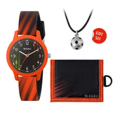 Tikkers Black and Orange Soccer Watch Gift Set ATK1108