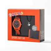 Tikkers Black and Orange Soccer Watch Gift Set ATK1108