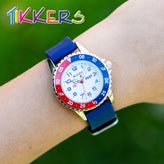 Tikkers Time Teacher Blue and Red Watch TK0140