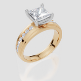 18ct Yellow Gold Princess Cut 1.86 Carat tw of  Diamonds Ring