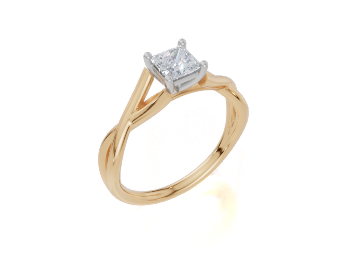 9ct Yellow Gold Princess Cut 0.50 Carat of  Diamond Ring