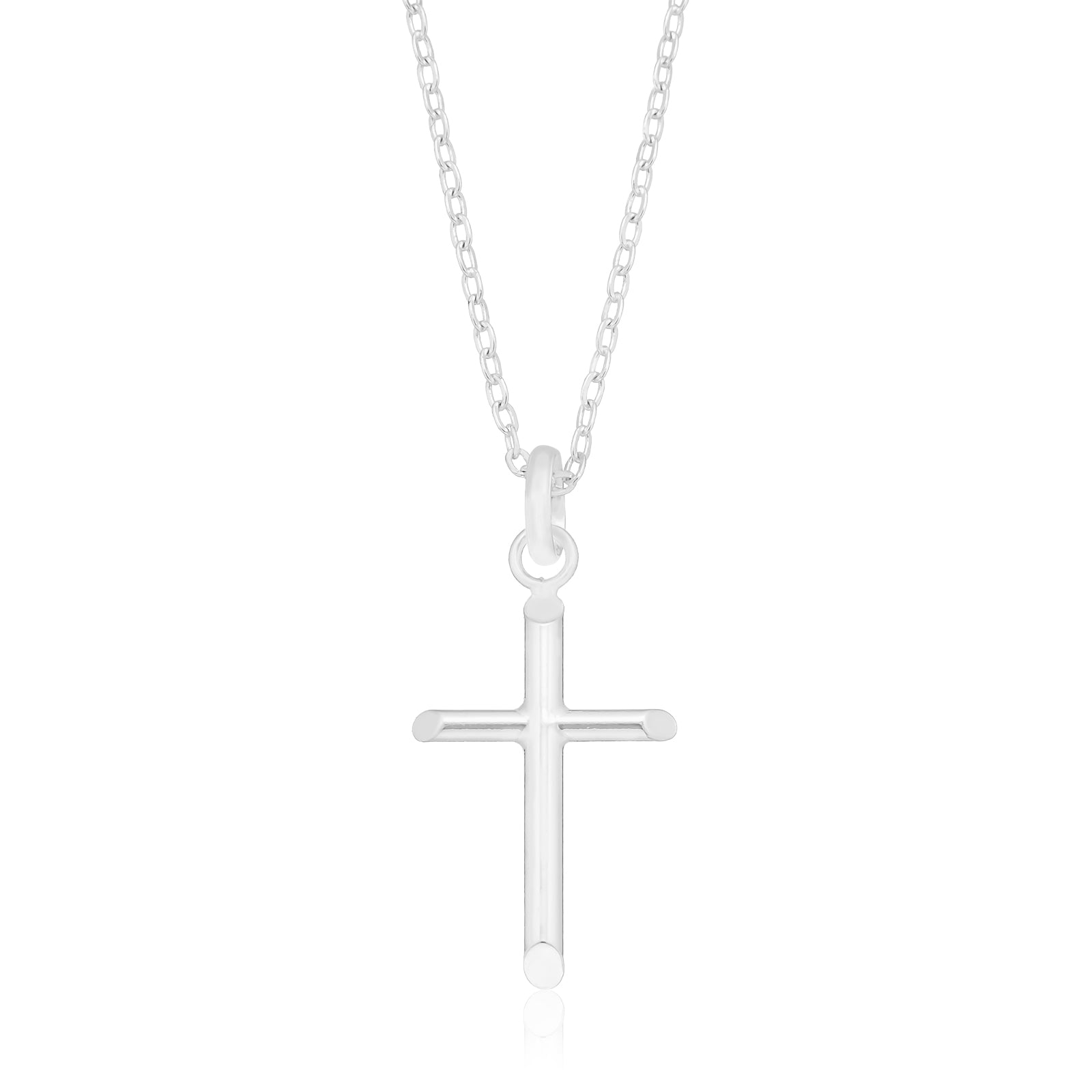 Sterling Silver 25x17mm Polished Cross Pendant