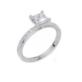 9ct White Gold Princess Cut 1.07 Carat tw of  Diamonds Ring