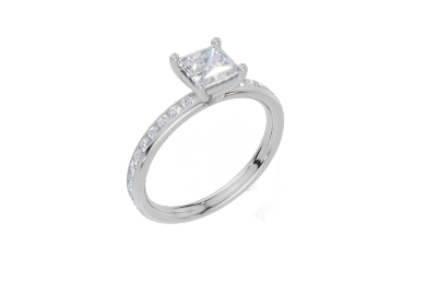 9ct White Gold Princess Cut 1.07 Carat tw of  Diamonds Ring