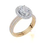 9ct Yellow Gold Oval Cut 2.12 Carat tw of  Diamonds Ring and 9ct Yellow Gold 0.36 Carat tw of   Diamonds Band