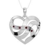 Personalised 4 Birthstones Heart Pendant