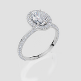 9ct White Gold Oval Cut 1.58 Carat tw of  Diamonds Ring