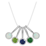 Personalised 5 Birthstones Pendant Set