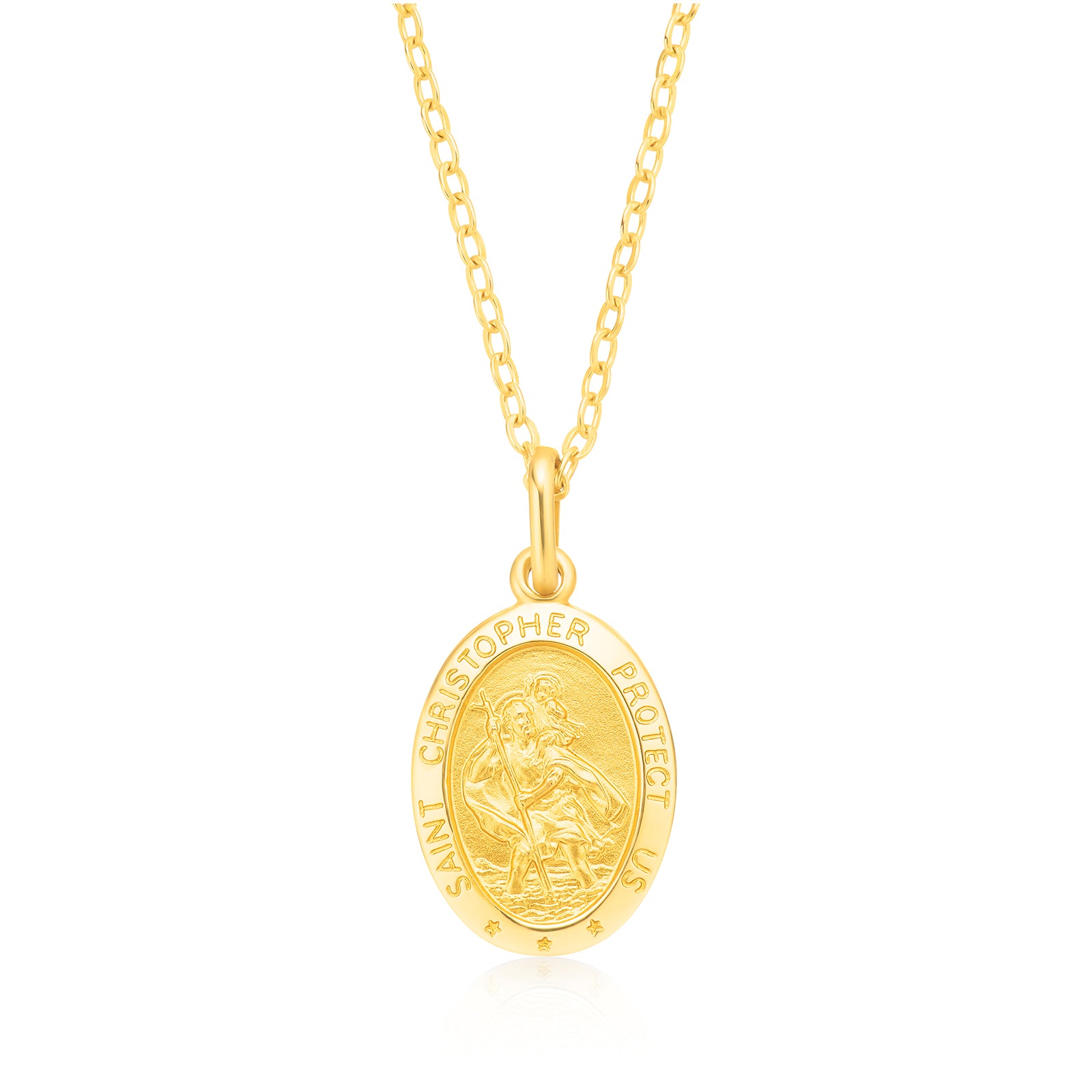 9ct Yellow Gold 16mm Saint Christopher Pendant