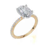 9ct Yellow Gold Oval Cut 2.42 Carat tw of Lab-Grown Diamonds Ring