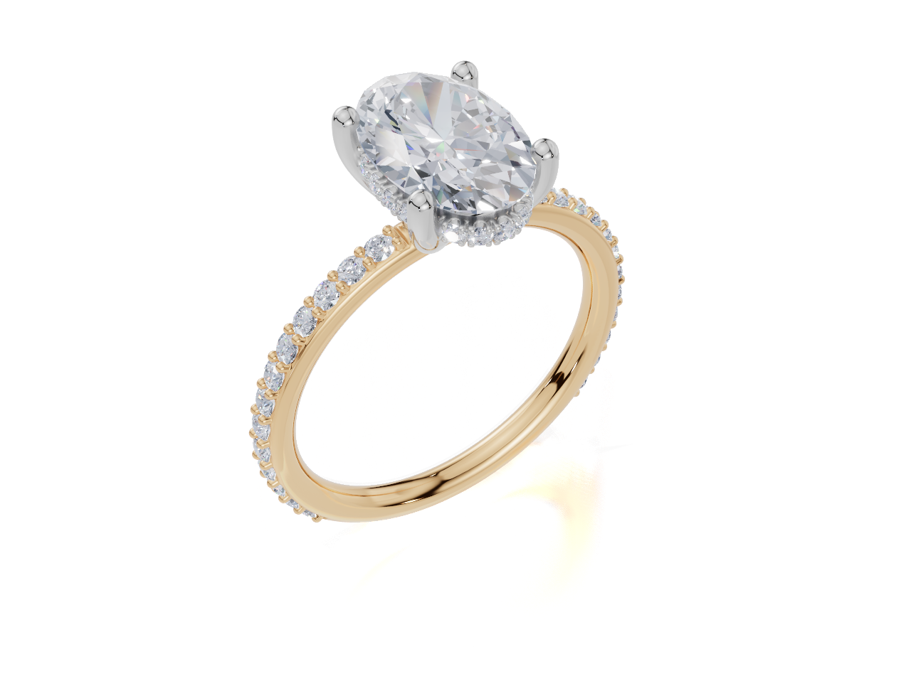 9ct Yellow Gold Oval Cut 2.42 Carat tw of Lab-Grown Diamonds Ring