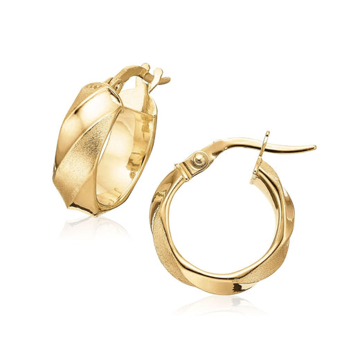 9ct Yellow Gold 10x5mm Hoops Earrings – Zamels