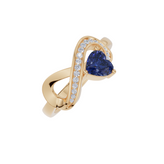 Peronalised Heart Birthstone Cubic Zirconia Ring