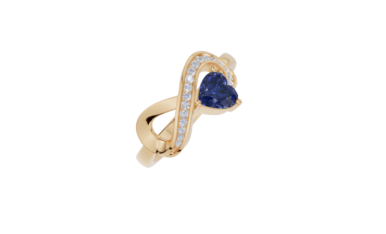 Peronalised Heart Birthstone Cubic Zirconia Ring