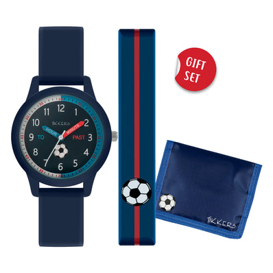 Tikkers Time Teacher Silicone Soccer Watch Gift Set ATK1071