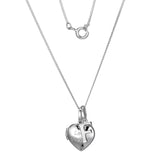 Sterling Silver Heart 40cm Locket & Initial F Children's Pendant