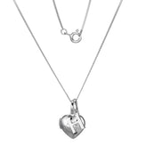 Sterling Silver Heart 40cm Locket & Initial H Children's Pendant