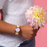 Tikkers Time Teacher Canvas Floral Watch TK0155