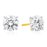 Celebration 9ct Yellow Gold Round Brilliant Cut 2.00 Carat tw Lab Grown Diamond Stud Earrings