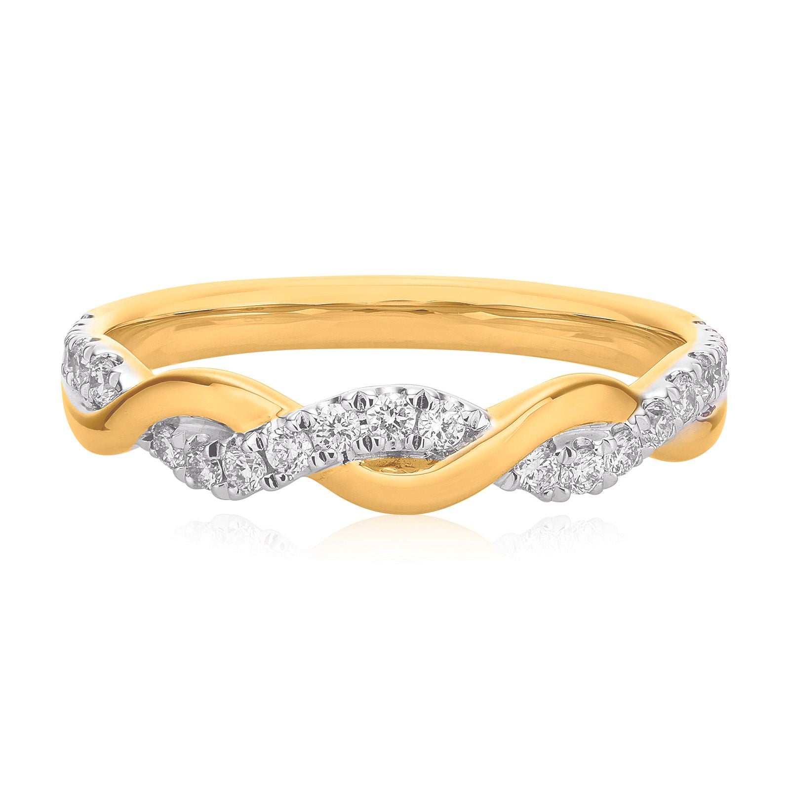 Celebration 18ct Yellow Gold Round Brilliant Cut 0.20 Carat tw Lab Grown Diamond Wedding Band