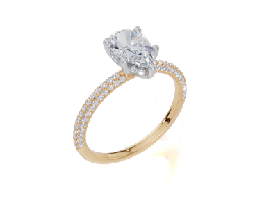 9ct Yellow Gold Pear Cut 1.37 Carat tw of  Diamonds Ring