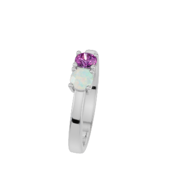 Personalised 2 Birthstones Rings