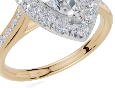 18ct Yellow Gold Pear Cut 1.63 Carat tw of Lab-Grown Diamonds Ring