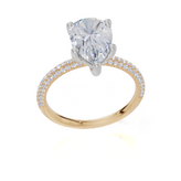 9ct Yellow Gold Pear Cut 2.32 Carat tw of Lab-Grown Diamonds Ring