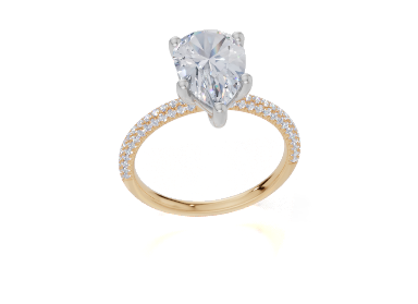 9ct Yellow Gold Pear Cut 2.32 Carat tw of Lab-Grown Diamonds Ring