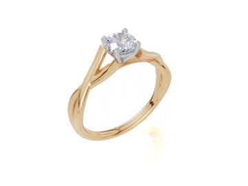 9ct Yellow Gold Round Cut 0.50 Carat of  Diamond Ring