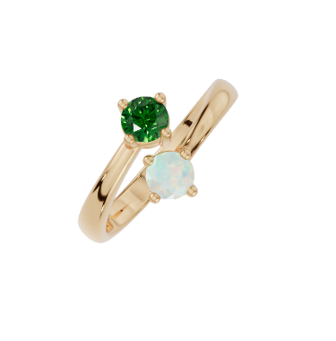 Personalised 2 Birthstones Ring