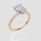 18ct Yellow Gold Oval Cut 2.42 Carat tw of Lab-Grown Diamonds Ring