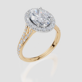 9ct Yellow Gold Oval Cut 2.67 Carat tw of Lab-Grown Diamonds Ring